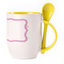A cup with a spoon. Yellow (250 ml)
