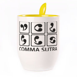 Puodelis su šaukšteliu. Geltonas (250 ml)
