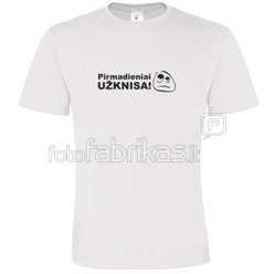 Vyriški marškinėliai su Jūsų nuotrauka, užrašu, balti