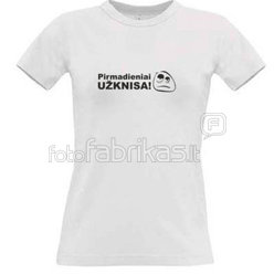 Moteriški marškinėliai su Jūsų nuotrauka, užrašu, balti