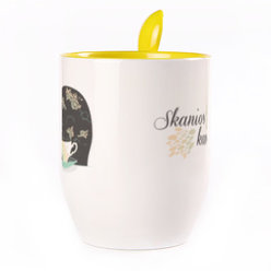 Puodelis su šaukšteliu. Geltonas (250 ml)
