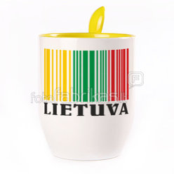 Puodelis su šaukšteliu. Geltonas (250 ml)