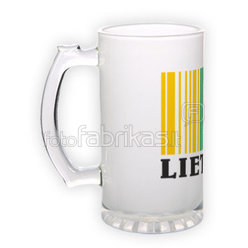 Frosted glass beer mug (500 ml)