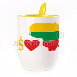 Puodelis su šaukšteliu. Geltonas (250 ml)