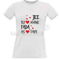 Women's T-shirt with your choice of photos, notes, white