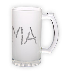 Frosted glass beer mug (500 ml)