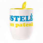 Puodelis su šaukšteliu. Geltonas (250 ml)