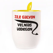 Tass koos lusikaga. Kollane (250 ml)
