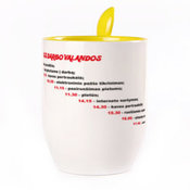 Tass koos lusikaga. Kollane (250 ml)