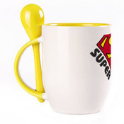 Tass koos lusikaga. Kollane (250 ml)