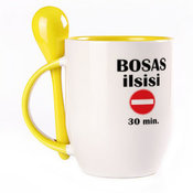 Tass koos lusikaga. Kollane (250 ml)