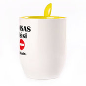 Tass koos lusikaga. Kollane (250 ml)