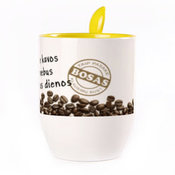 Tass koos lusikaga. Kollane (250 ml)