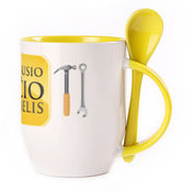 Tass koos lusikaga. Kollane (250 ml)