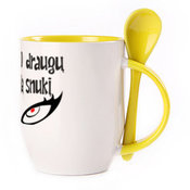 Tass koos lusikaga. Kollane (250 ml)