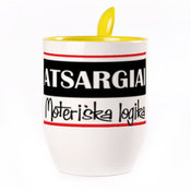 Tass koos lusikaga. Kollane (250 ml)