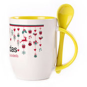 Tass koos lusikaga. Kollane (250 ml)