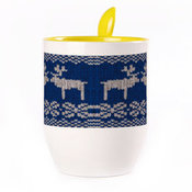 Tass koos lusikaga. Kollane (250 ml)