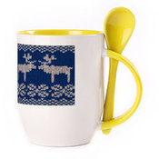 Tass koos lusikaga. Kollane (250 ml)