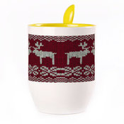 Tass koos lusikaga. Kollane (250 ml)