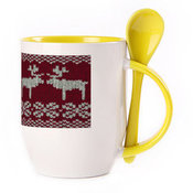 Tass koos lusikaga. Kollane (250 ml)