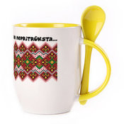 Tass koos lusikaga. Kollane (250 ml)