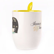 A cup with a spoon. Yellow (250 ml)