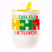 Puodelis su šaukšteliu. Geltonas (250 ml)