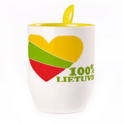 Tass koos lusikaga. Kollane (250 ml)