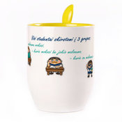 Puodelis su šaukšteliu. Geltonas (250 ml)