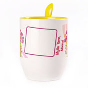 Tass koos lusikaga. Kollane (250 ml)