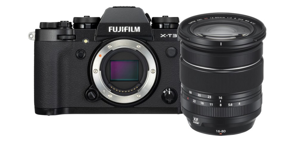 Fujifilm X-T3 juodas sisteminis fotoaparatas su XF 16-80mm