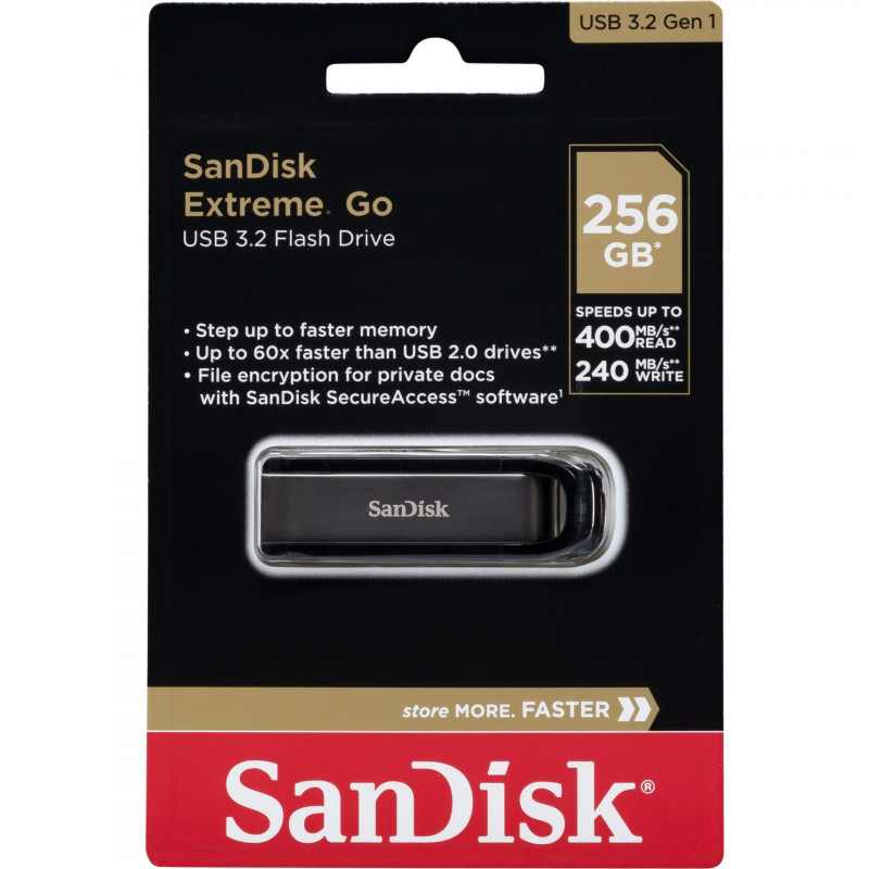USB laikmena SanDisk Cruzer Extreme GO 256GB USB 3.2 SDCZ810-256G-G46 aprašymas - Prekės nuotrauka