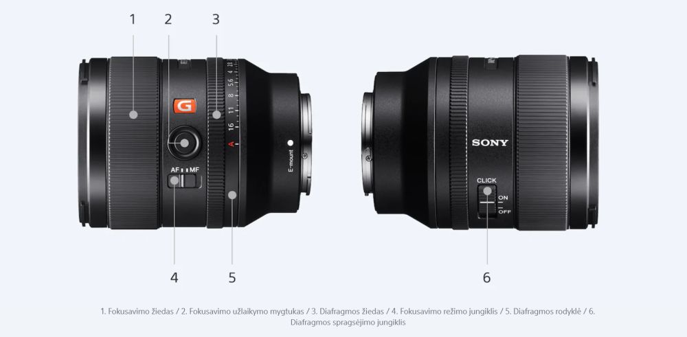 Sony FE 35mm F1_4 GM objektyvas