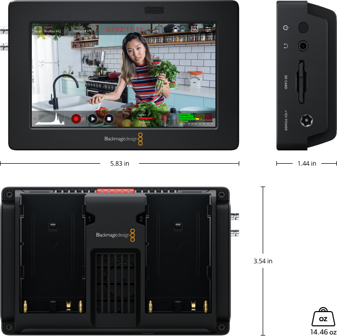 Monitorius Blackmagic Design Video Assist 5 3G ismatavimai