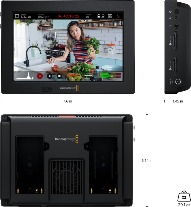 Blackmagic Design Video Assist 7 3G ismatavimai