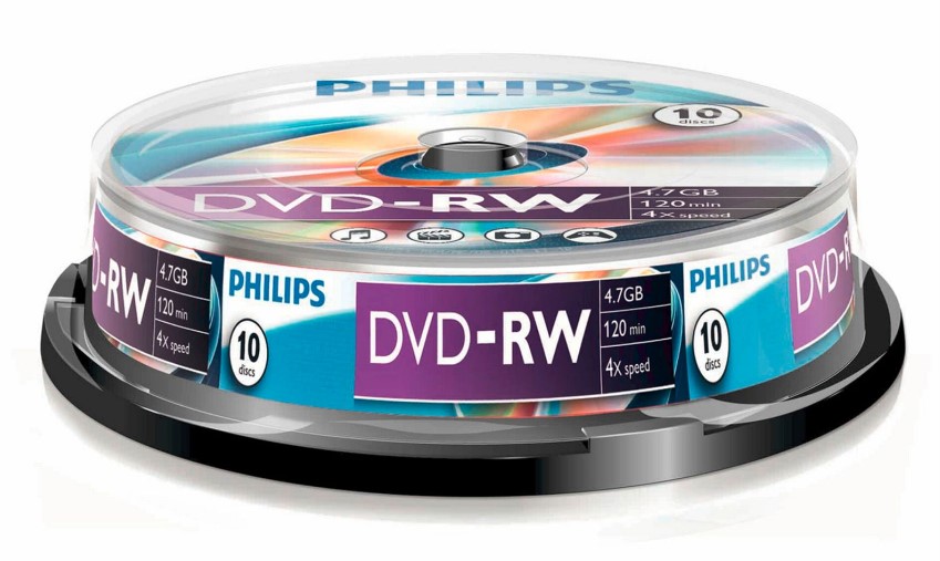 1x10 Philips DVD-RW 4,7GB 4x SP aprašymas - Prekės nuotrauka